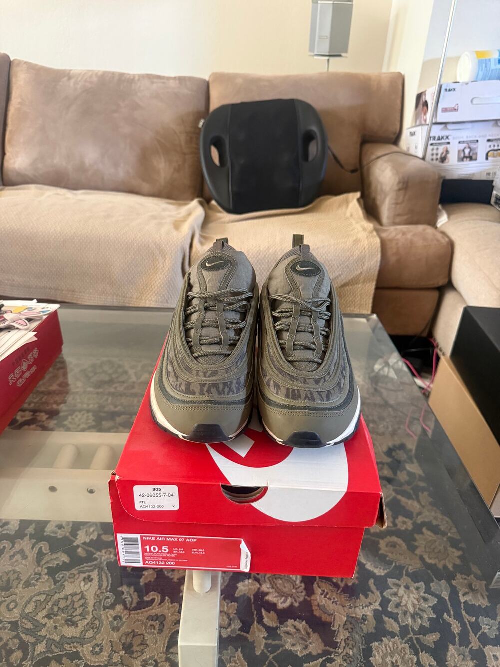 Nike Air Max 97 AOP Medium Olive Camo Size 10.5 OG All Preowned